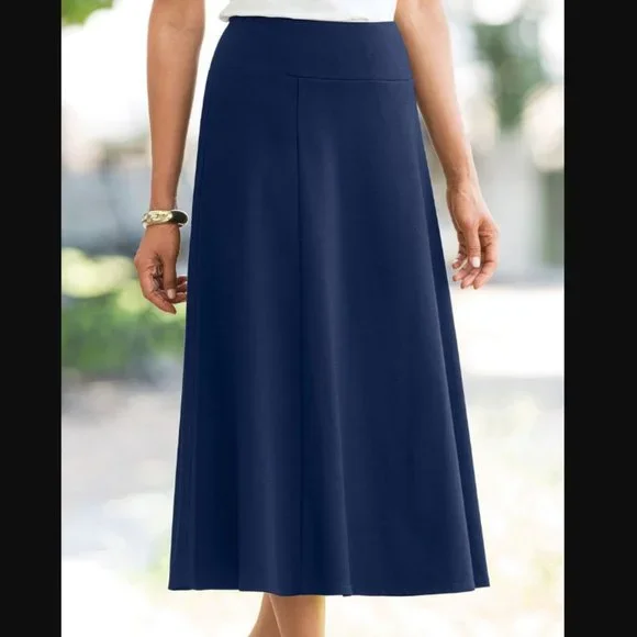 Appleseed’s Everyday Knit Long Skirt in Navy Blue New - Picture 1 of 4